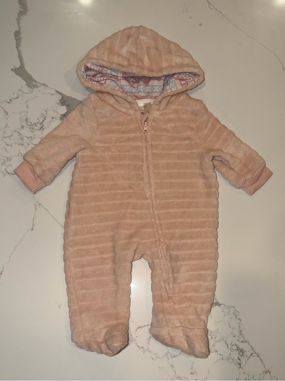 0-3 Month Tahari Baby Plush Hooded One-Piece Bunting